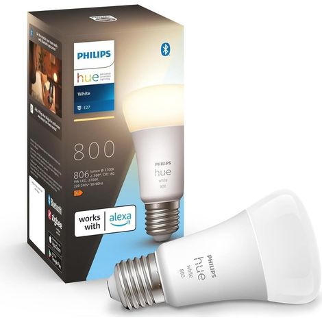 Philips Hue White Lampadina LED Smart, Bluetooh, Controllo Vocale E27, Luce Bianca Calda, Dimmerabile, 9W (1/5)