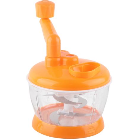 Hachoir à légumes manuel en acier inoxydable PP de qualité alimentaire, compact et portable, 6 lames, idéal pour la cuisine et les restaurants. (1/5)