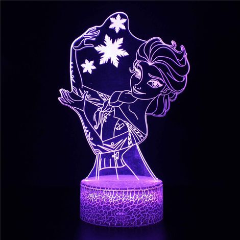 3D Night Light LED Optical Illusion Lamp Frozen Elsa Kids Night Light 16 Color Changing Modeling Baby Sleep Fixtures Visual Anime USB Table Lamp (1/5)