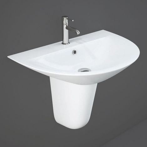 RAK Morning Basin and Semi Pedestal 650mm W - 1 Tap Hole