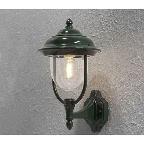 LED Außenwandleuchte, Landhaus Laterne stehend Höhe 43cm, Grün (1/5)