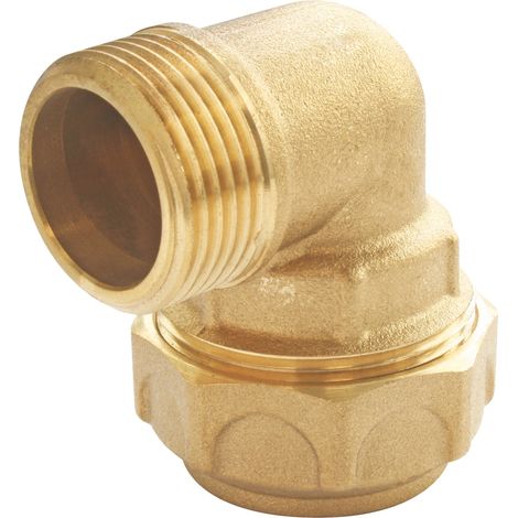 Coude laiton pour PE Ø20 - Mâle 15/21 - Serrage extérieur
