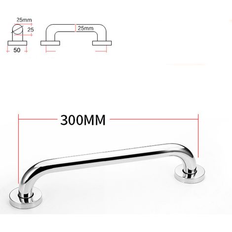 Acier Inox Maintien Poignée Douche, Barre d'Appui Salle de Bain Coudée, Barres Douche, Baignoire Main Courante Inoxydable Âgées/Handicapées/Enfants, (1/4)