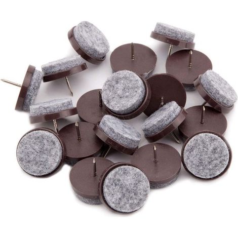Lot de 50 clous en feutre plastique de 17 mm, patins de protection pour meubles, tables, chaises et armoires, anti-rayures et résistants à l'humidité, marron (1/5)