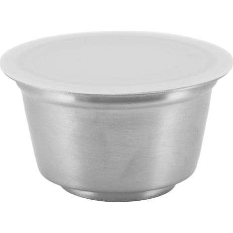 Wiederbefüllbare Edelstahl-Kaffeekapsel, hitzebeständig, wiederverwendbarer Pad für den Heimgebrauch, weiß (1/5)