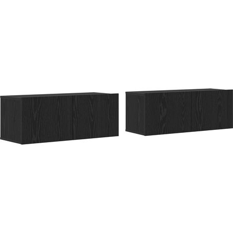 Maison Exclusive - Mobile TV 2 pz Rovere Nero Legno ingegnerizzato (1/5)