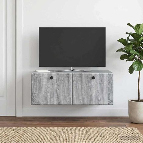 Wandmontierter TV-Schrank 78,5 x 41 x 30 cm Grau Sonoma (1/5)