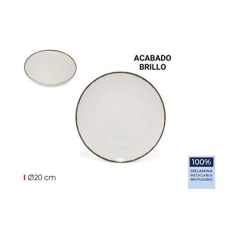 PLATO POSTRE MELAMINA BRILLO ANLLO 20CM