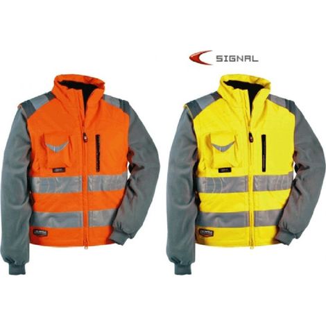 Gilet Rembourré Signal Cofra Veste De Sécurité De Travail Réfléchissante 48 Jaune (1/2)