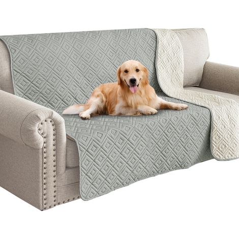 Housse de canapé imperméable pour chiens, housse de canapé-lit imperméable avec base antidérapante, protection pour canapé pour chien et chat (gris, 1 (1/5)