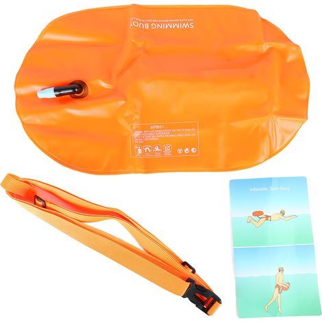 Flotteur de natation à un ballon, orange vif, idéal pour la piscine et la plage - (1/5)