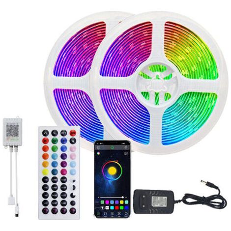 Ruban LED 15M (1 x 15M), Bande Led RGB Lumière Led Multicolore, avec Télécommande 44 Touches App, Synchroniser avec Musique, pour Décoration, Bar, Mariage, Chambre, Fête,1 PCS (1/4)