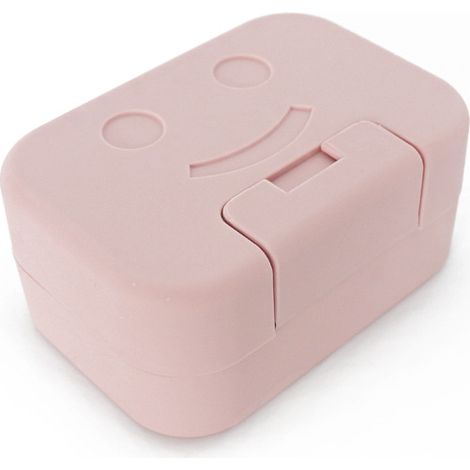 (Pink) 1 tragbare Reise-Seifenaufbewahrungsbox, PP-Material, geeignet für Zuhause, Badezimmer und Reisen. (1/5)