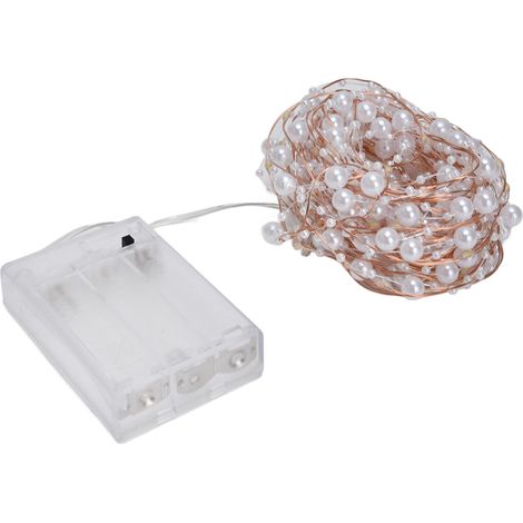 10 m lange LED-Lichterkette aus Kupferdraht, 100 warmweiße Lichter, Sternengirlande für Schlafzimmerdekoration, Weihnachten, Partys, batterielos (1/5)