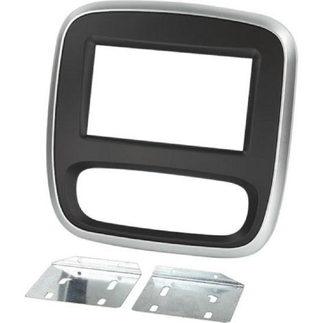Kit Facade Autoradio FA335A compatible avec Nissan NV300 Opel Vivaro Renault Trafic - noir et argent