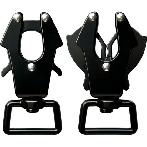 2 Pièces Clip pour Laisse de Chien avec Mousqueton Pivotant à 360 Degrés, Clip de Sécurité pour Chien à Déclenchement Rapide pour Lier Le Collier de L'animal de Compagnie (Carré × 2) (1/5)