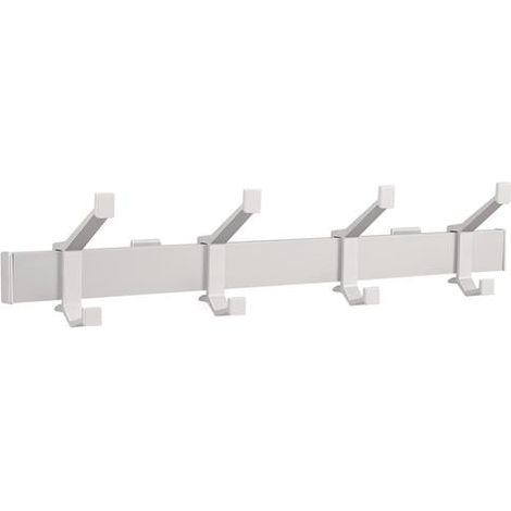 Perchero de pared de aluminio Alu.F1 plata 4 ganchos para sombreros/abrigos L.570mm (1/2)