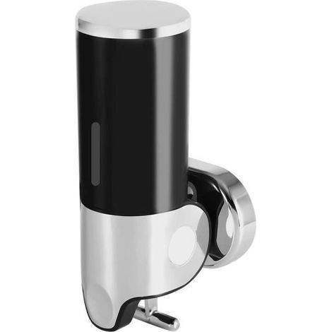 (Schwarzer) Wandseifenspender – Bad, Dusche, Küche – Schwarz – ABS-Kunststoff – 500 ml (1/4)