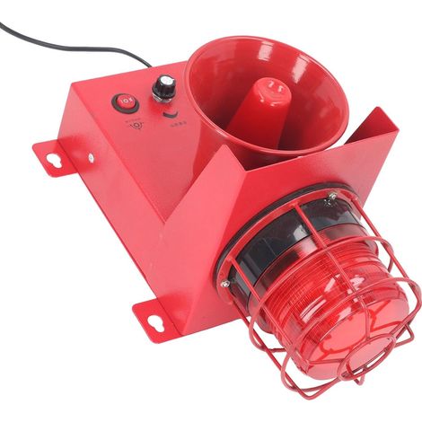 Alarme Sirène Industrielle 130 dB, Étanche avec Son Réglable, Sirène de Sécurité pour Usine, Atelier, Camion, Grue de Construction - Prise Européenne 220 V (1/5)
