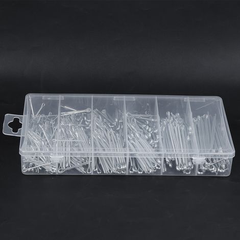Kit d'assortiment de 555 goupilles fendues, goupilles de sécurité et outils de fixation avec grande mallette de rangement industrielle. (1/5)