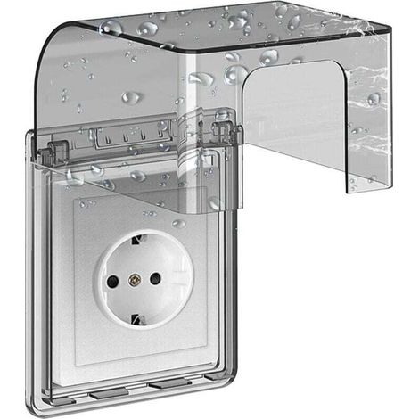 Wasserdichte Wandsteckdosenabdeckung Typ 86, wasserdichte Steckdose, selbstklebende Schalterabdeckung, 10,8 x 7,5 x 12,3 cm, für Bad- und Küchensteckdosen