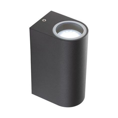 Applique Da Esterno Moderna Bobo Alluminio E Vetro Grigio 2 Luci Gu10 (1/3)
