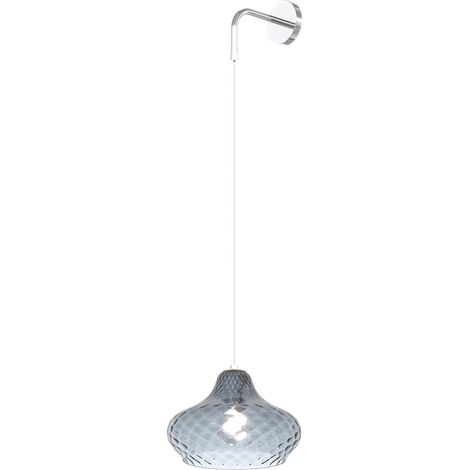 Applique Filo Contemporanea Dress Metallo Cromo Vetro Blu 1 Luce E27