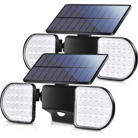 Applique murale solaire extérieure avec 56 LED et un détecteur de mouvement à 360 degrés. (1/4)