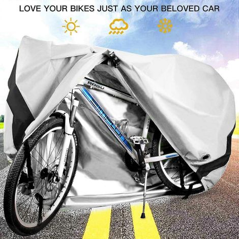 Housse de vélo imperméable pour 2 vélos, en tissu Oxford 210D - Argent (1/4)