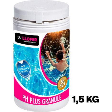 Llofer – Désinfectant multi-action pour piscine – 1,5KG pH plus poudre – Augmente le pH de l'eau – Équilibre optimal de l'eau