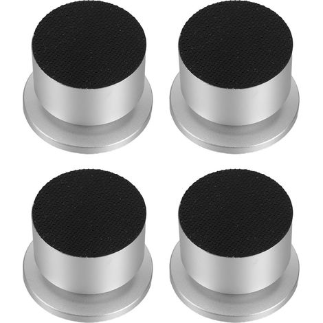 Pieds D'amortissement Acoustique pour Stabilité et Support Solide en Alliage D'aluminium Argenté, Lot de 4 Pièces Adaptés aux Lecteurs CD et Studios (1/5)