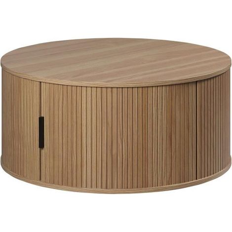Table basse fixe chêne décor 1 porte – Dimensions 100x60x45cm – Style contemporain – FSC certifié – Trendteam (1/5)