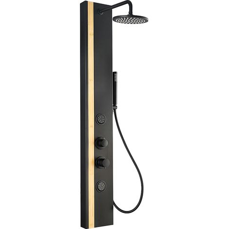 Colonna doccia idromassaggio in alluminio e bambù Miscelatore meccanico P40 x H140 cm - ORLETA (1/5)
