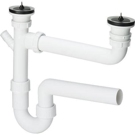 sifone lavello viega 329174 doppio plastica acciaio