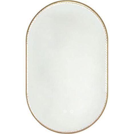 Conjunto de mueble de baño blanco 80 cm con lavabo integrado y espejo LED ovalado (1/5)