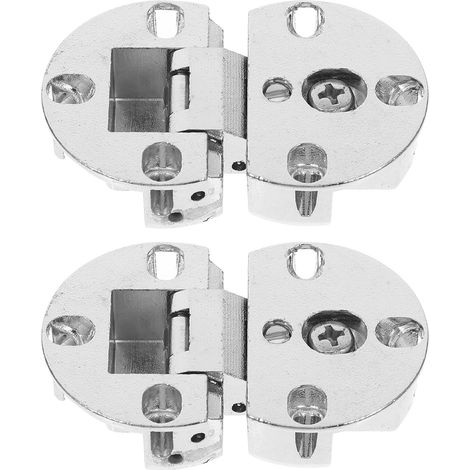 Charnière Cachée Lot de 2 en Alliage de Zinc Argenté 90° Angle Réglable, Pose Facile, Design Épuré pour Portes de Meuble et Placards (1/5)