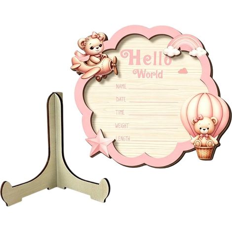 Panneau de naissance pour Accessoire photographie plat inscriptible Panneau de Détails de Naissance Pour cheminée, chambre enfant, parents, grands-parents, future (1/5)