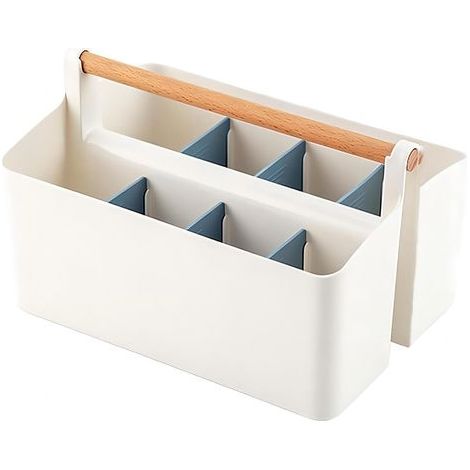 Range-bureau 8 compartiments multifonction, grand volume, bleu (1/3)