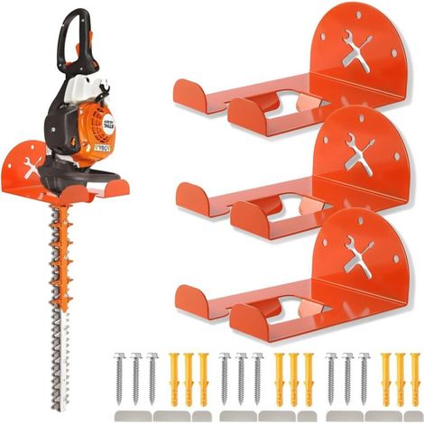 Support Mural Débroussailleuse Renforcé 20cm Garage Rangement Outils Jardin Electriques Taille Haie Souffleur (1/4)