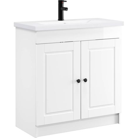Bathroom Furniture Set High Gloss White 56 x 37.5 x 81 cm vidaXL