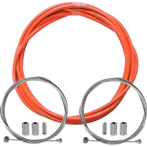 kit gaine frein orange vélo avec câble embouts kit avant arrière compatible avec shimano sram cycle ville route vtt insert performance cable