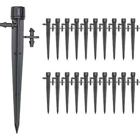 30 Pièces Goutteurs d'irrigation avec Connecteur pour Tube de 4mm / 7mm, Réglables 360 ° émetteur Micro Arroseurs Goutte Système Jardin des Plantes Tuyau Brumisation - (1/5)