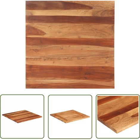 The Living Store Dessus de table bois massif d'acacia 25-27 mm 80x80 cm - Dessus De Table - Table En Bois - Acacia Massif - Plateau De Table - Meuble De Salle À Manger (1/5)
