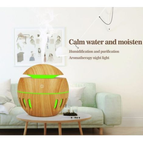 Humidificateur - Aromadiffuseur - USB 5 V 2 W - Capacité 130 ml - Pour Bureau Maison - 100 x 98 mm - Vert (1/3)