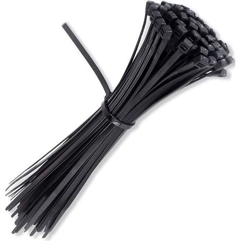 100 self-locking cable ties made of heavy-duty nylon, 20 cm long (1/3)