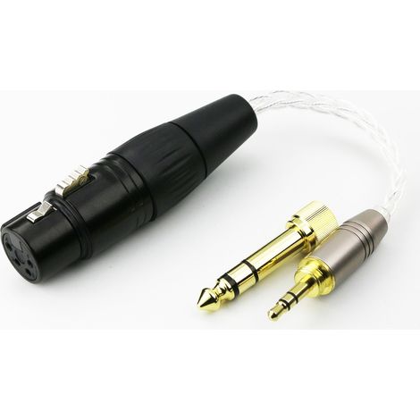 Câble adaptateur audio TRS mâle 3,5 mm et adaptateur 6,3 mm vers XLR femelle équilibrée à 4 broches (1/3)