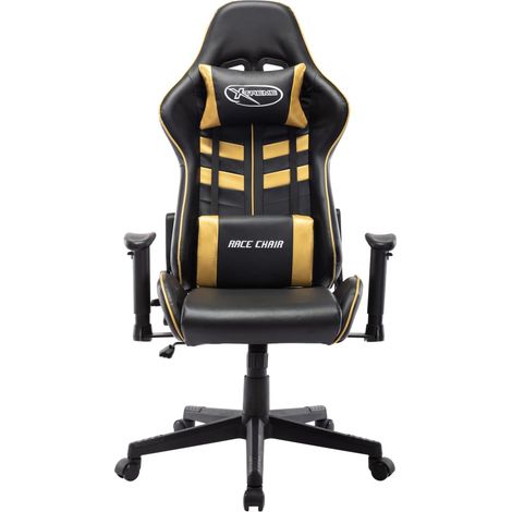 Maison Exclusive - Sedia da Gaming Nera e Oro in Similpelle