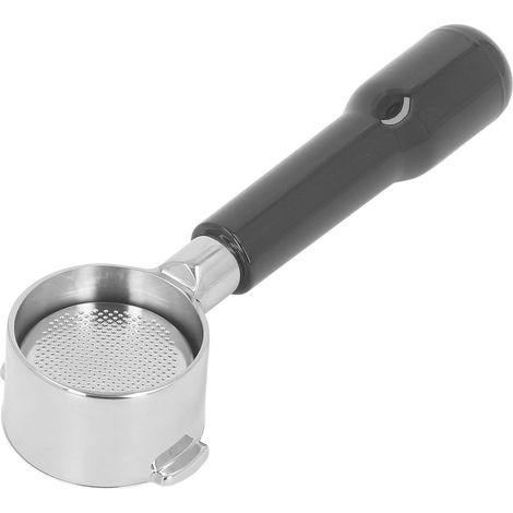 Porte-filtre à deux oreilles de 51 mm, sans fond, avec poignée de remplacement pour machine à café ECO310, style C2, en plastique noir. (1/5)