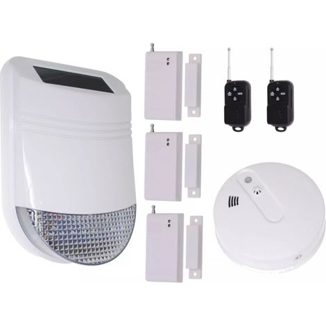 Kit 3 détections d'ouverture avec sirène solaire sans-fil 105dB IP66 + 2 télécommandes (gamme HY) (1/5)