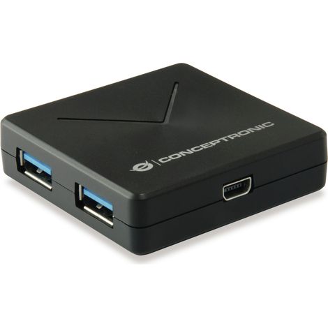 Conceptronic HUBBIES02B hub di interfaccia USB 3.2 Gen 1 (3.1 Gen 1) Mini-B 5000 Mbit/s Nero (1/4)